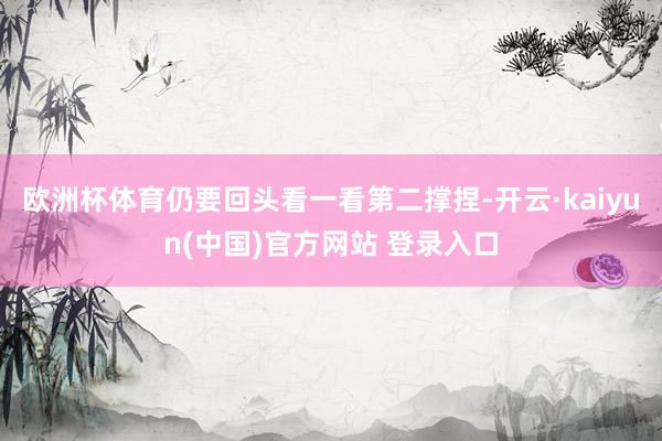 欧洲杯体育仍要回头看一看第二撑捏-开云·kaiyun(中国)官方网站 登录入口