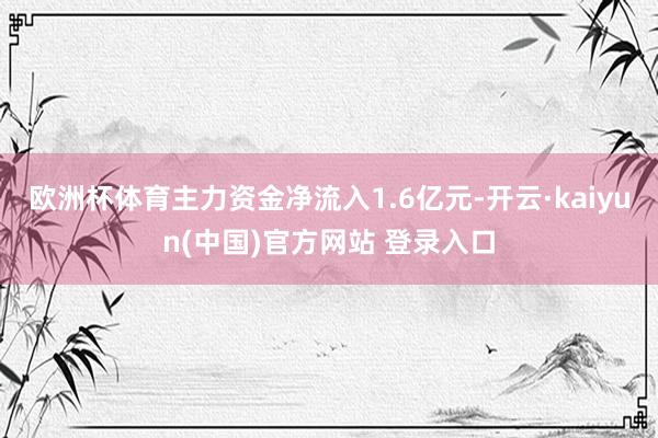 欧洲杯体育主力资金净流入1.6亿元-开云·kaiyun(中国)官方网站 登录入口