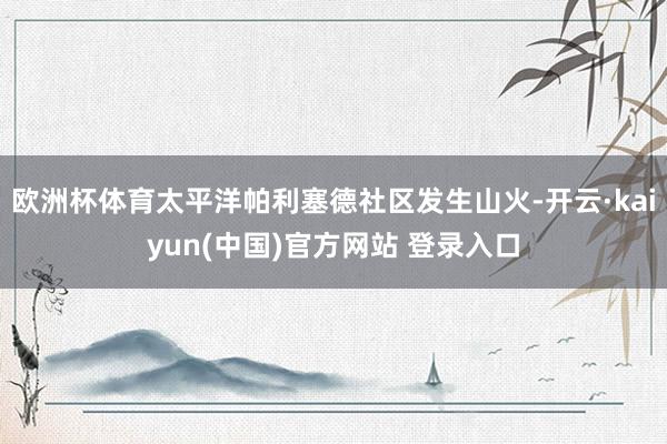 欧洲杯体育太平洋帕利塞德社区发生山火-开云·kaiyun(中国)官方网站 登录入口