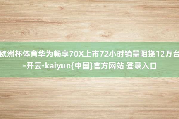 欧洲杯体育华为畅享70X上市72小时销量阻挠12万台-开云·kaiyun(中国)官方网站 登录入口