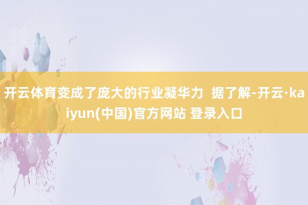 开云体育变成了庞大的行业凝华力  据了解-开云·kaiyun(中国)官方网站 登录入口