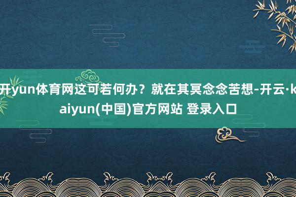 开yun体育网这可若何办？就在其冥念念苦想-开云·kaiyun(中国)官方网站 登录入口