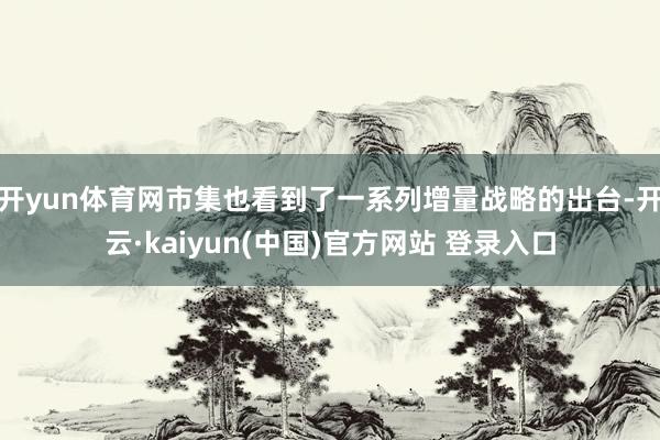 开yun体育网市集也看到了一系列增量战略的出台-开云·kaiyun(中国)官方网站 登录入口