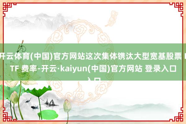 开云体育(中国)官方网站这次集体镌汰大型宽基股票 ETF 费率-开云·kaiyun(中国)官方网站 登录入口