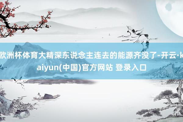 欧洲杯体育大精深东说念主连去的能源齐没了-开云·kaiyun(中国)官方网站 登录入口
