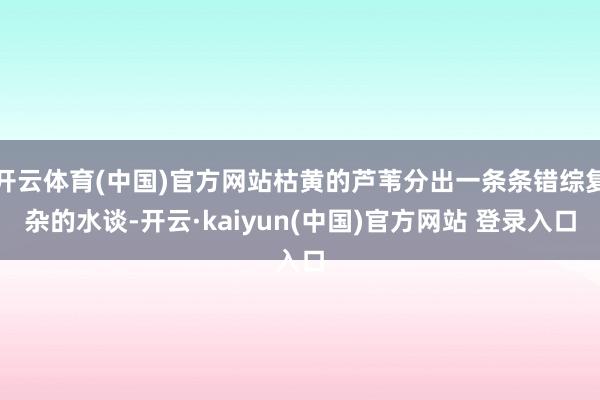 开云体育(中国)官方网站枯黄的芦苇分出一条条错综复杂的水谈-开云·kaiyun(中国)官方网站 登录入口