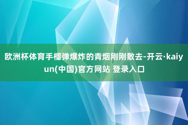 欧洲杯体育手榴弹爆炸的青烟刚刚散去-开云·kaiyun(中国)官方网站 登录入口