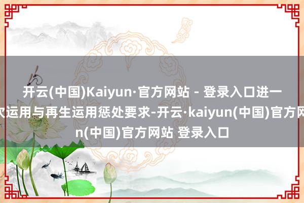 开云(中国)Kaiyun·官方网站 - 登录入口进一步细化了梯次运用与再生运用惩处要求-开云·kaiyun(中国)官方网站 登录入口