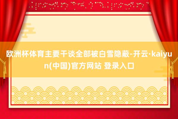 欧洲杯体育主要干谈全部被白雪隐蔽-开云·kaiyun(中国)官方网站 登录入口