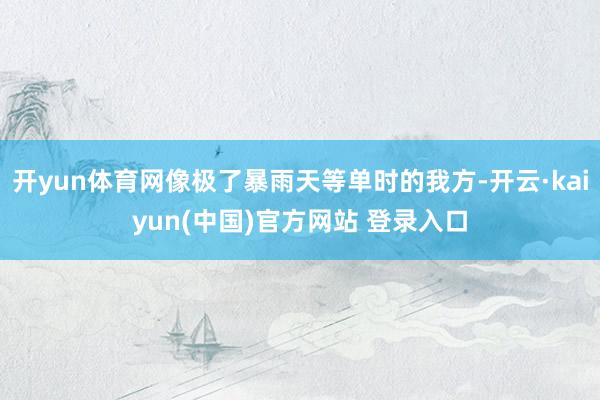开yun体育网像极了暴雨天等单时的我方-开云·kaiyun(中国)官方网站 登录入口