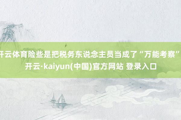开云体育险些是把税务东说念主员当成了“万能考察”-开云·kaiyun(中国)官方网站 登录入口