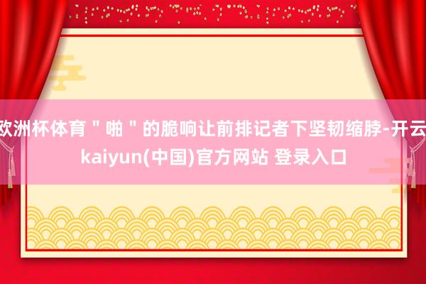 欧洲杯体育＂啪＂的脆响让前排记者下坚韧缩脖-开云·kaiyun(中国)官方网站 登录入口