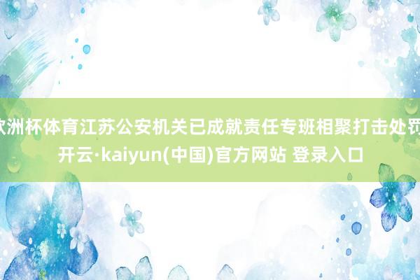 欧洲杯体育江苏公安机关已成就责任专班相聚打击处罚-开云·kaiyun(中国)官方网站 登录入口
