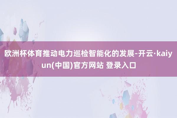 欧洲杯体育推动电力巡检智能化的发展-开云·kaiyun(中国)官方网站 登录入口