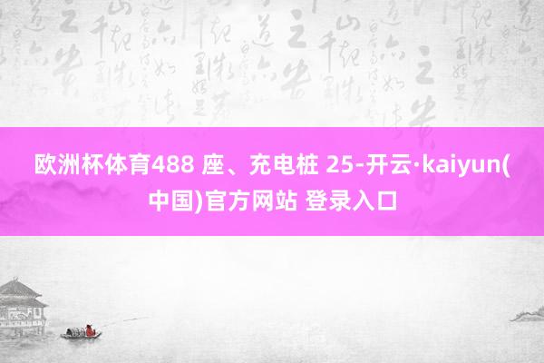 欧洲杯体育488 座、充电桩 25-开云·kaiyun(中国)官方网站 登录入口