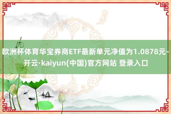 欧洲杯体育华宝券商ETF最新单元净值为1.0878元-开云·kaiyun(中国)官方网站 登录入口
