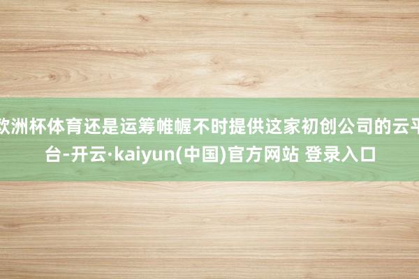 欧洲杯体育还是运筹帷幄不时提供这家初创公司的云平台-开云·kaiyun(中国)官方网站 登录入口