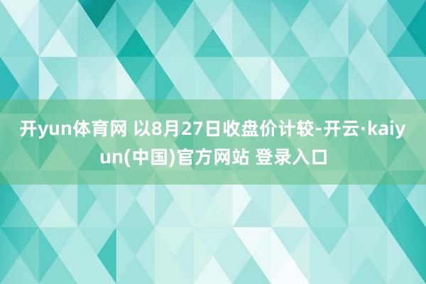 开yun体育网 　　以8月27日收盘价计较-开云·kaiyun(中国)官方网站 登录入口