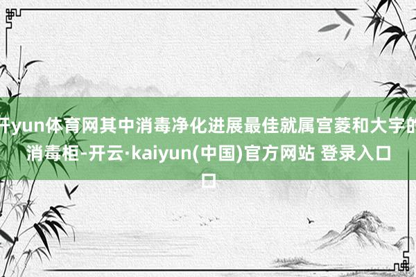 开yun体育网其中消毒净化进展最佳就属宫菱和大宇的消毒柜-开云·kaiyun(中国)官方网站 登录入口