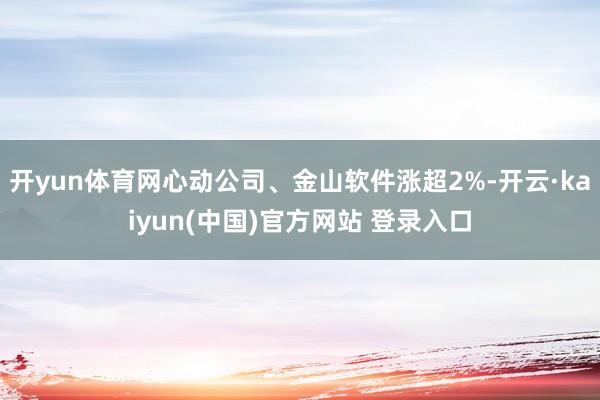 开yun体育网心动公司、金山软件涨超2%-开云·kaiyun(中国)官方网站 登录入口